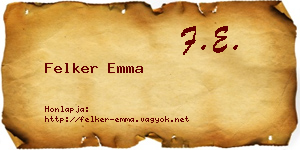 Felker Emma névjegykártya